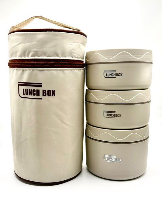 Lunch box, 3 containers, insulated bag